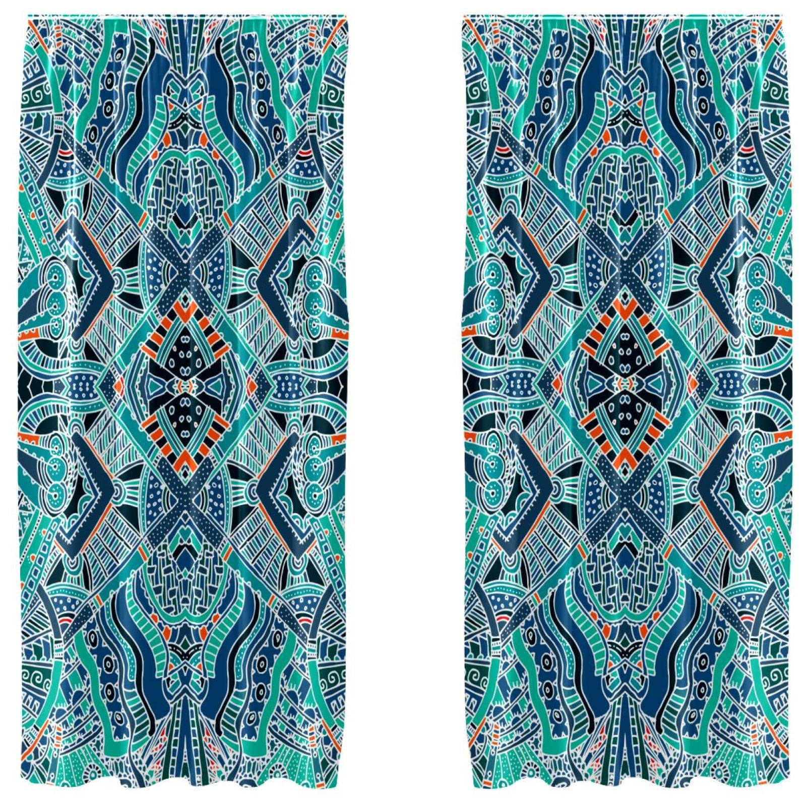 Rideau de chambre de haute qualité au motif mandala indien et finitions vintage durables
