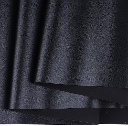 Miniatura 2 de Ramya 1 rollo de hojas de piel sintética de color liso negro liso de 14 x 53 pulgadas, la piel sintética es ideal para proyectos de manualidades