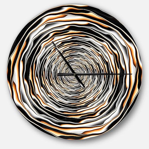 Designart - Reloj de pared grande con diseño abstracto giratorio fractal y moderno, de gran tamaño, para decoración de sala de estar, oficina