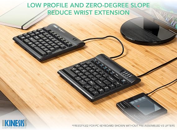 Kinesis Freestyle2 Ergonomic Keyboard w/ V3 Lifters for PC (9 Separation)