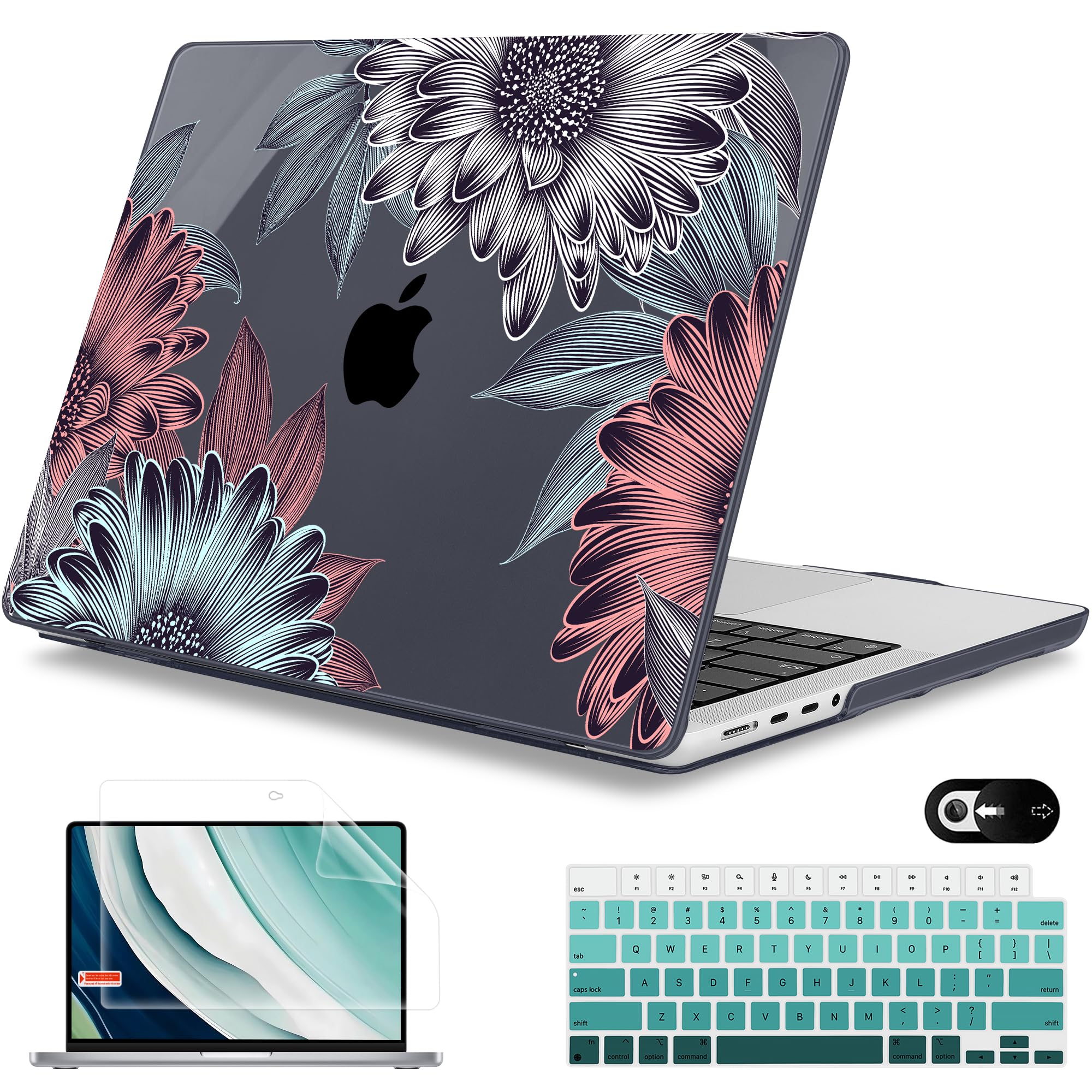 Mektron Case for M5 MacBook Pro 14 inch 2025 A3434 A3112 Fit 2024-2021 M4 A3112 A3401 A3185 M3 A2918 A2992 M2 A2779 M1 A2442 Pro/Max, Hard Shell Cover