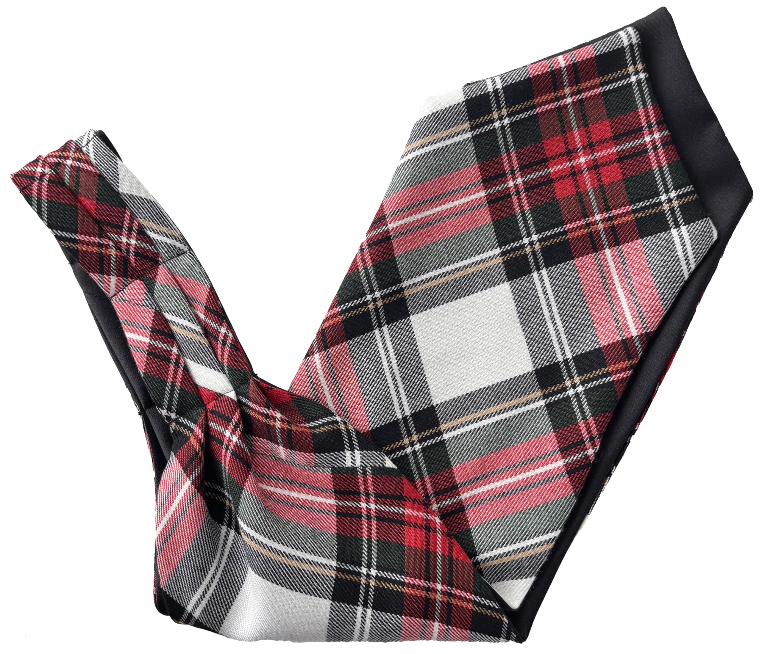 Great British Tie Club Men's Red, White, Black Dress Stewart Tartan Ascot Cravat
