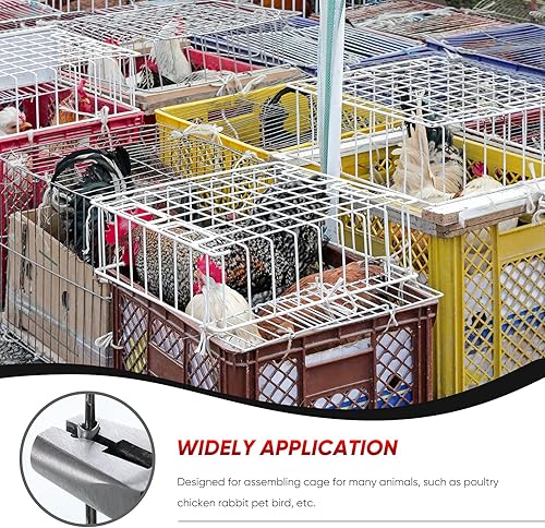 Miniatura 6 de 300 clips de jaula de alambre con 1 pieza de jaula de alambre con hebilla de jaula de alambre para jaula de pollo, mascotas, perros, gatos (plata,