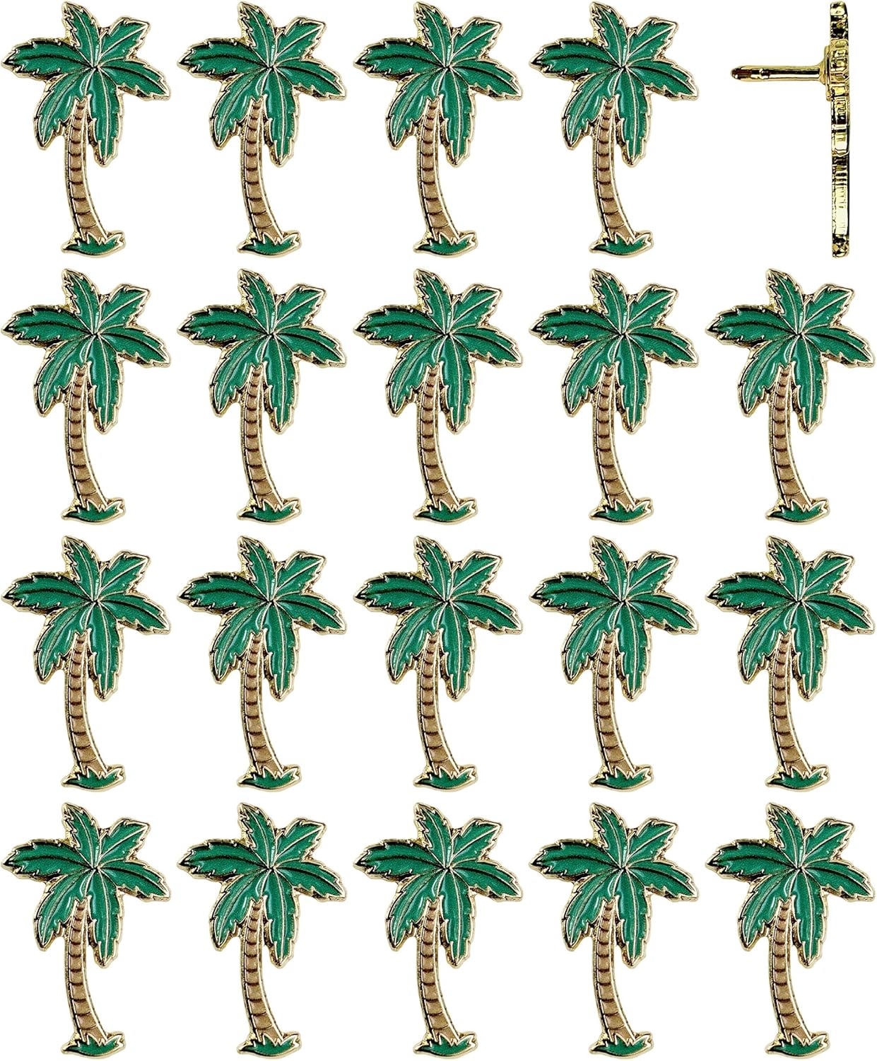 Palm Tree Push Pins - Custom Palm Tree Pins - for Cork Board, Maps, or Lapel Pin Use - Designed in USA - Set of 20