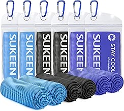 Sueken Cooling Towel, Gym Towel, Pack of 6 Instant Cold Ice Towels, Quick Dry Sweat Sports Towel for Running, Hiking, Golf, Yoga, 100 x 30 cm