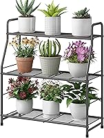 Vista 1 de Simple Trending Soporte para plantas al aire libre e interior, estante de metal impermeable de 3 niveles para sala de estar, balcón y jardín