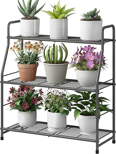 Simple Trending Soporte para plantas de interior, estante de metal para plantas al aire libre