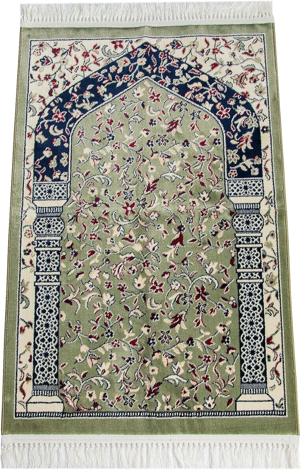 Ravza Desenli Halı Tipi Dokuma Seccade - Yeşil