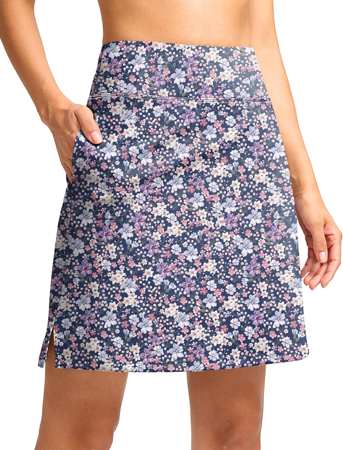 Viodia 18" Skorts for Woman with Pockets High Waisted Golf Tennis Skirts Knee Length Long Skort for Women Dressy Casual