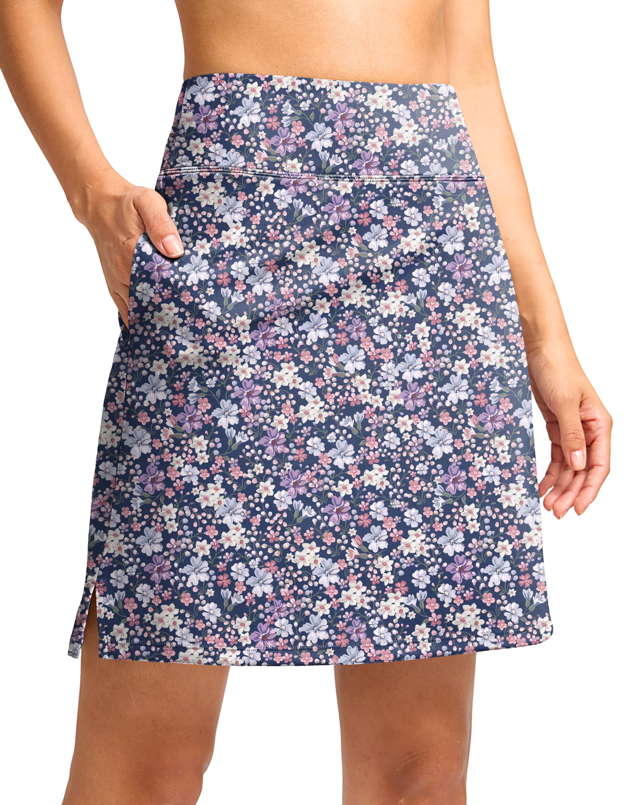 18" Skorts for Woman with Pockets High Waisted Golf Tennis Skirts Knee Length Long Skort for Women Dressy Casual-image-39