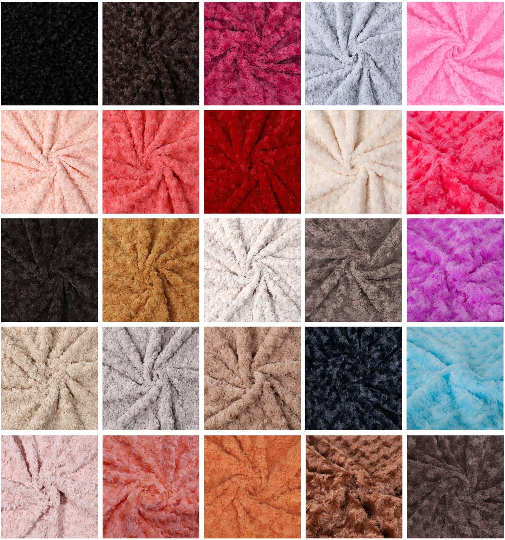 Faux Fur Fabric Rose Swirl Minkee,Imitation Furry Material.Apparel or Trim,Lining,Home Décor Crafts & Blankets.Soft Cuddly Handle. Knitted Back by Neotrims. Off-White, 50x50cm Square