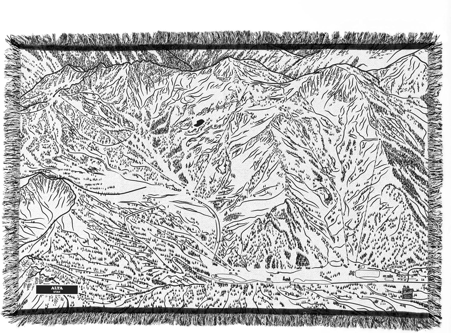Alta Mountain Utah Ski Trail Blanket