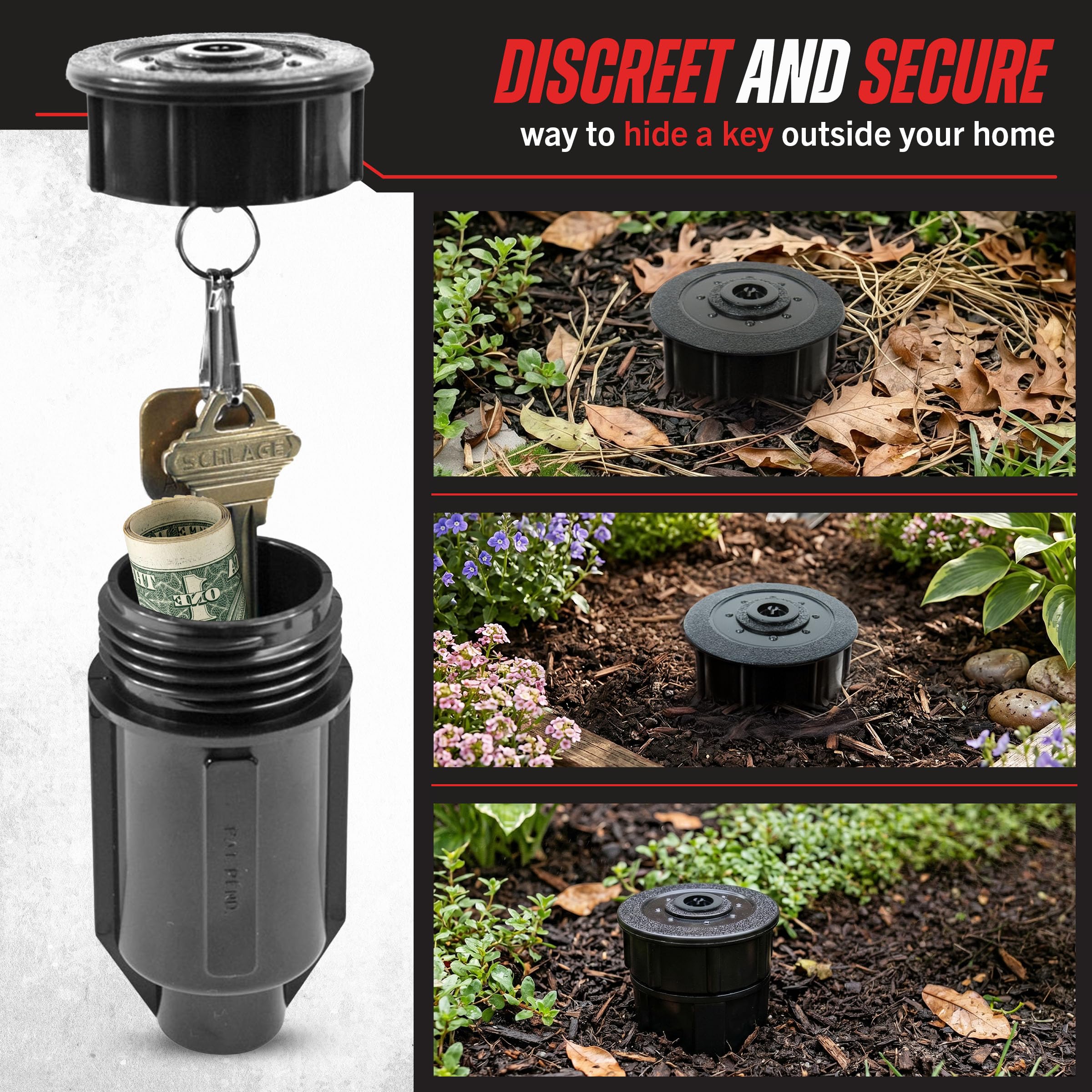 Hide a Key Outside Sprinkler Key Hider for Outdoor Garden or Yard