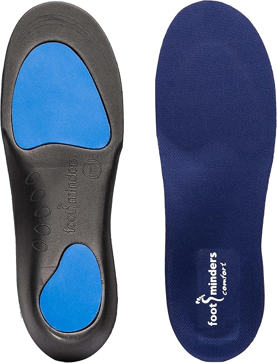 Footminders Comfort Orthotic Arch Support Insoles: Podiatrist-Designed Shoe Inserts for Plantar Fasciitis, Flat Feet and Heel Pain Relief Shoe Inserts for Work Boots & Running Shoes - X-Small
