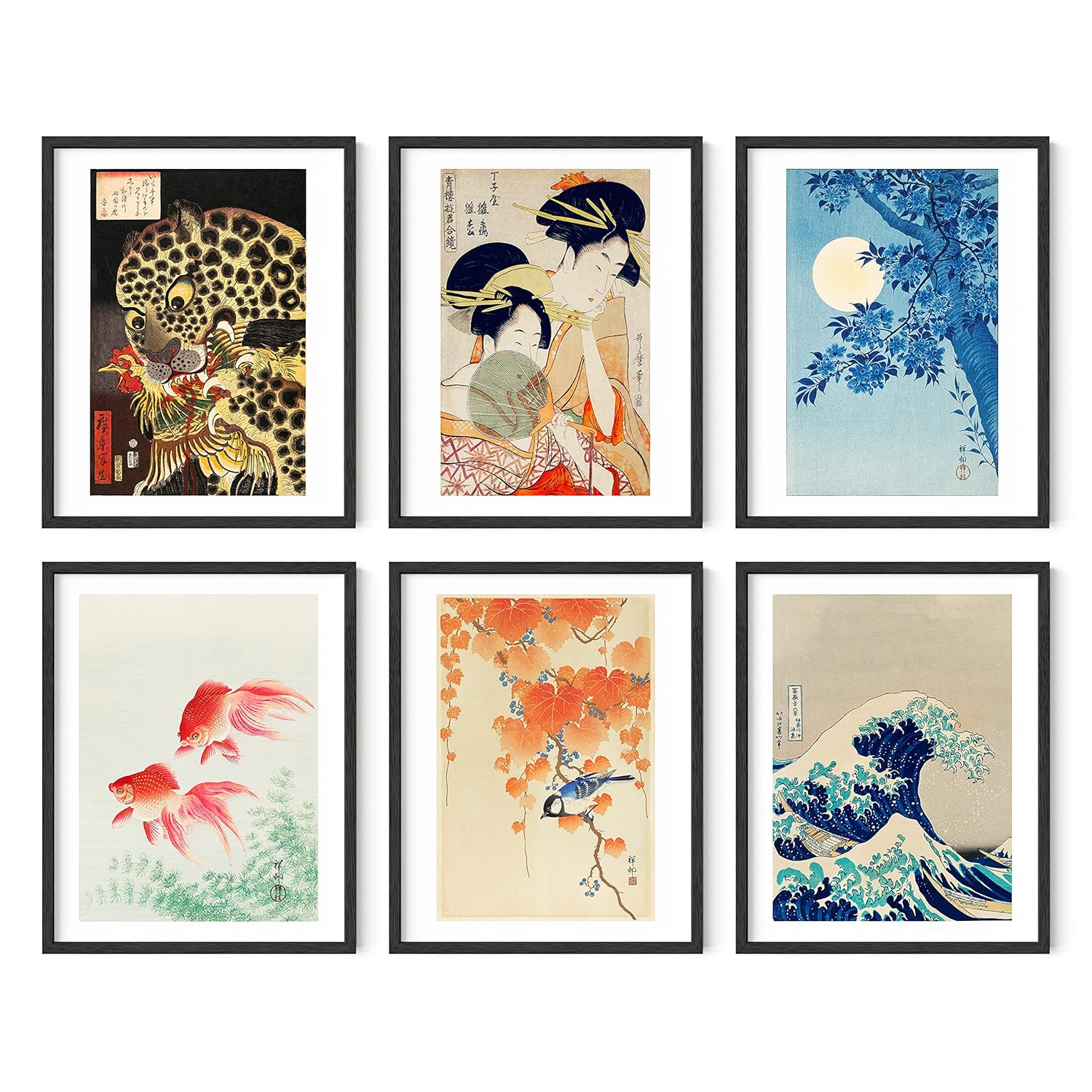 Haus and Hues Asian Art Prints Japanese Art Wall Decor Set of 6