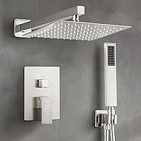 Vista 9 de Fransiton Juego de grifo de ducha con cabezal de ducha de 10 pulgadas, cabezal de ducha de lluvia y juego de mango de una sola manija, sistema