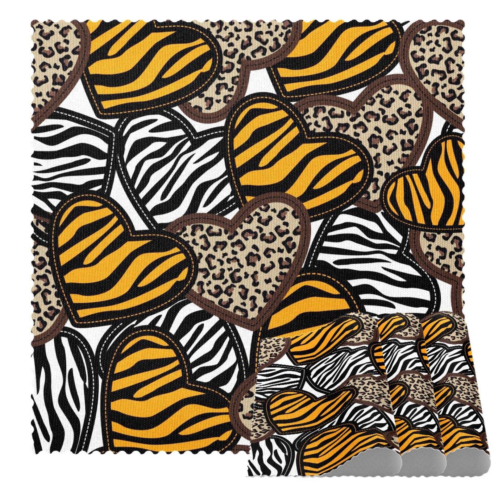 Set de table texturé haut de gamme forme cœur d'animal design élégant x4