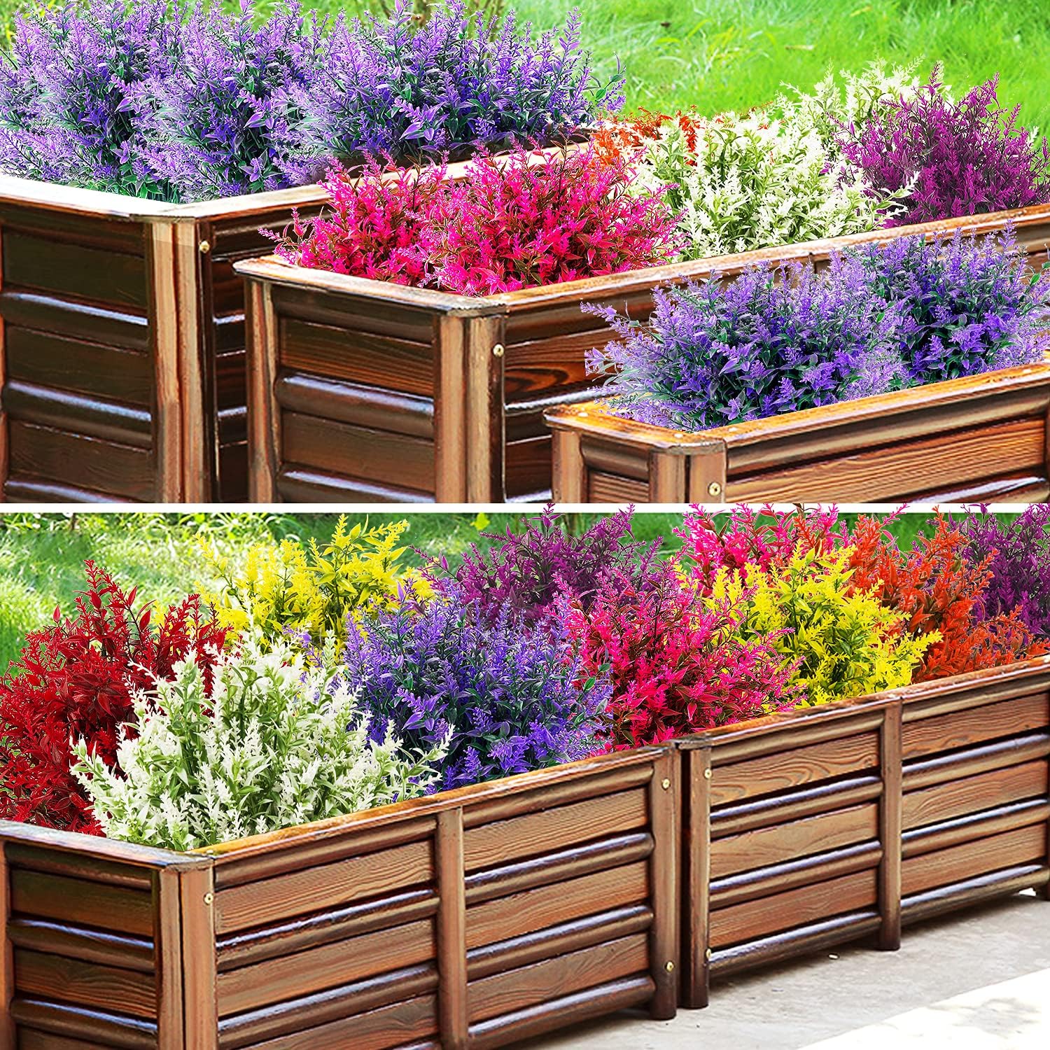 Artificial Outdoor Lavender Flowers,10 Bundles Artificial Flowers Outdoor,UV Resistant Fake Flowers,Outside Faux Plastic Flowers Shrubs for Indoor Outside Decorations(Purple) - Image 5