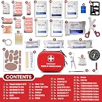 140 Pcs First Aid Kit + Survival kit for Treat, Protect Minor Cuts, Scrapes. Home, Office, Car, School, Business, Travel, Emergency, Survival, Hunting, Outdoor, Camping & Sport TROUSSE DE PREMIERS SECOURS
