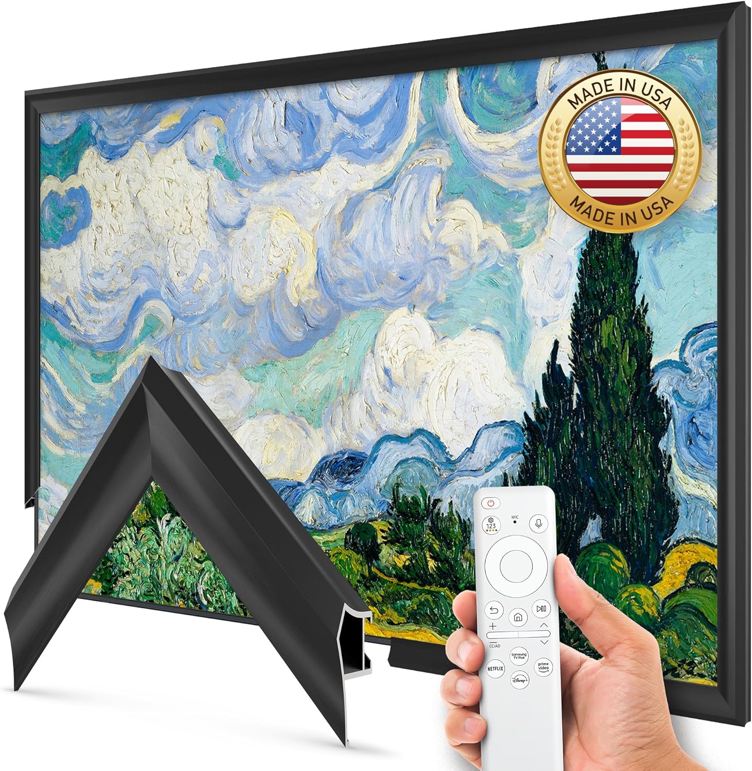 Anodized Black Prismatic 32" Alloy Deco TV Frame - Compatible ONLY with Samsung The Frame TVs (Fits 2021-2026, LS03A, LS03B, LS03C, LS03D, LS03FA)