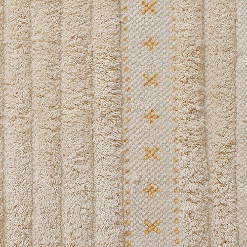 Miniatura 6 de Lucky Brand Overtufted - Alfombra de baño con flecos de algodón con borlas, 20 x 68 pulgadas, ocre amarillo