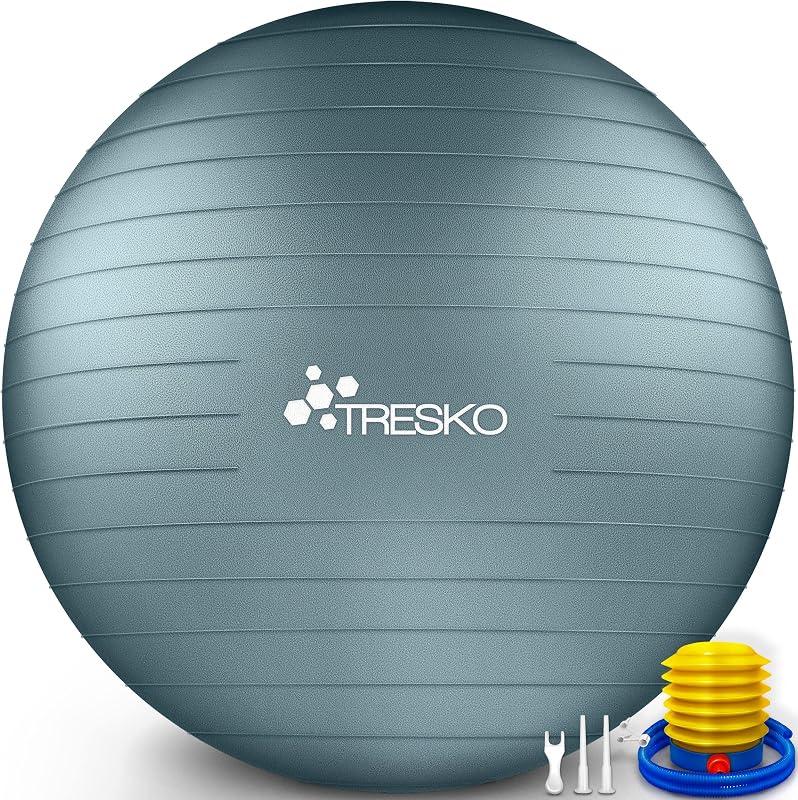 TRESKO Gimnasztikai Labda Légszivattyúval, Yoga Ball, Robusztus Ülőlabda 300 kg
