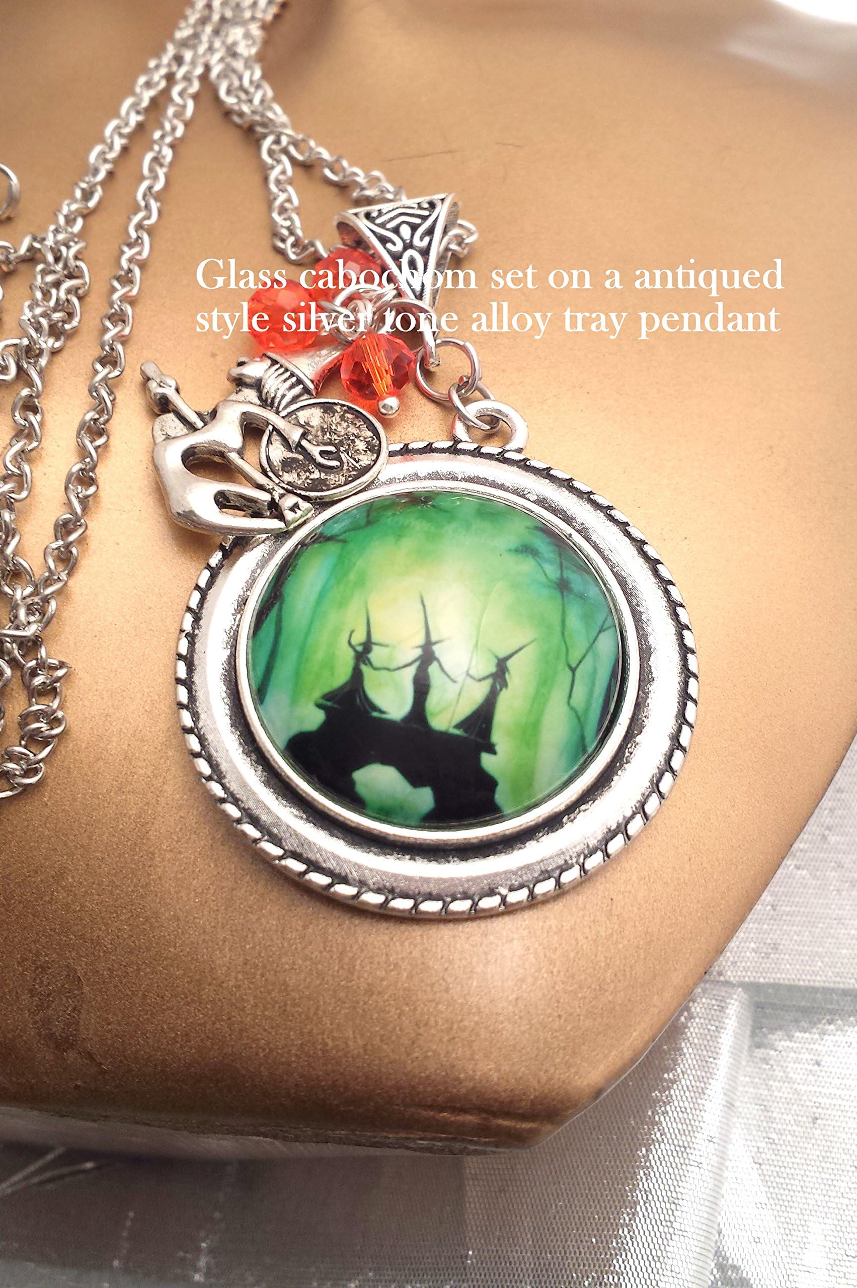 "Midnight Magic" - Antiqued Style Glass Cabochon Necklace