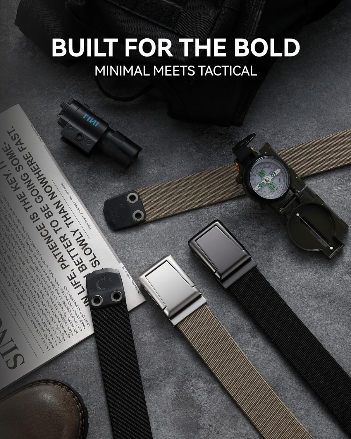 CHAOREN Tactical Belt Men - 1.5" Stretch Belt for Work - Quick Release for Military Casual Jeans EDC Hiking - Image 8