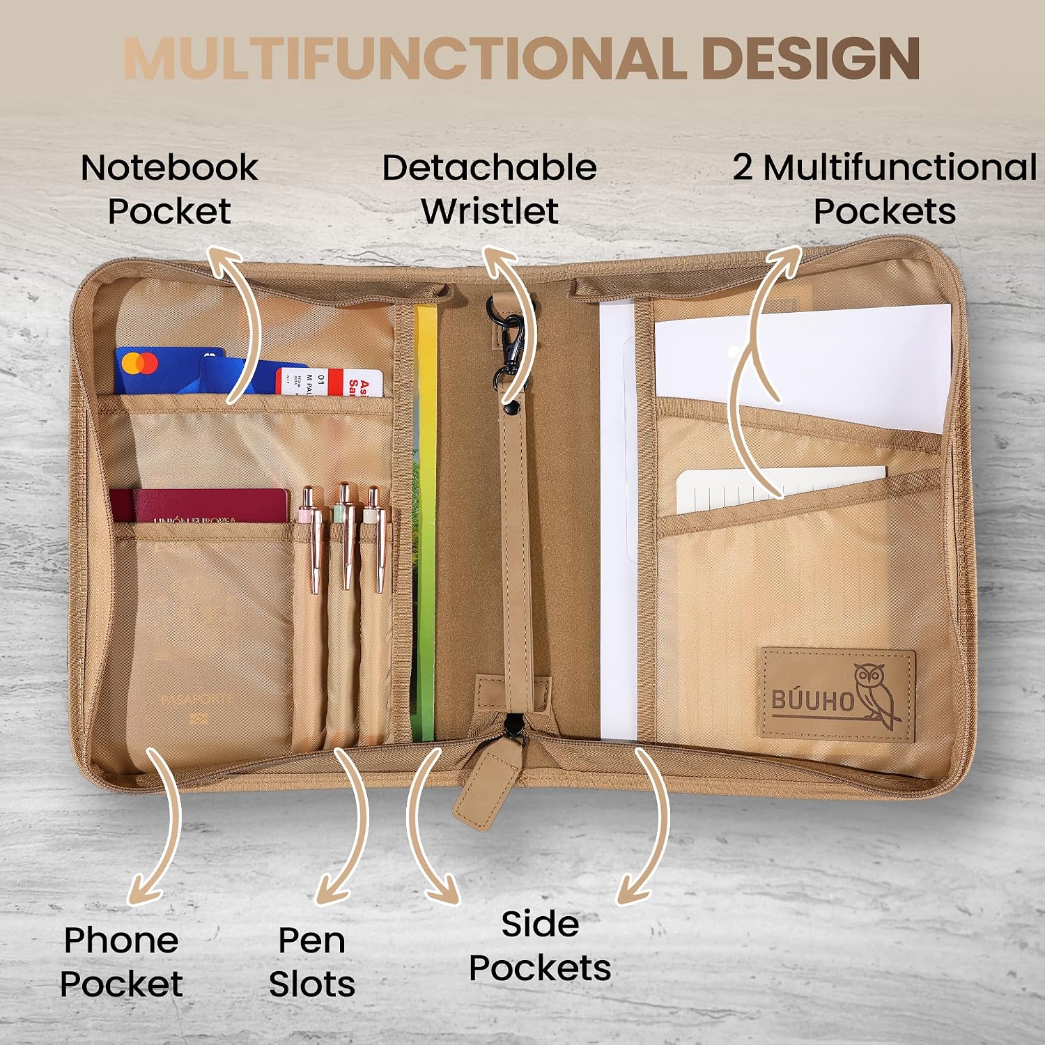 Bible Holder Case for Women | Bible Carrying Case for Men Premium Quality Waterproof PU Leather Bible Case for Girls | Detachable Wristlet, Carrying Handle & Multifunctional Pockets | Kids Bible Case