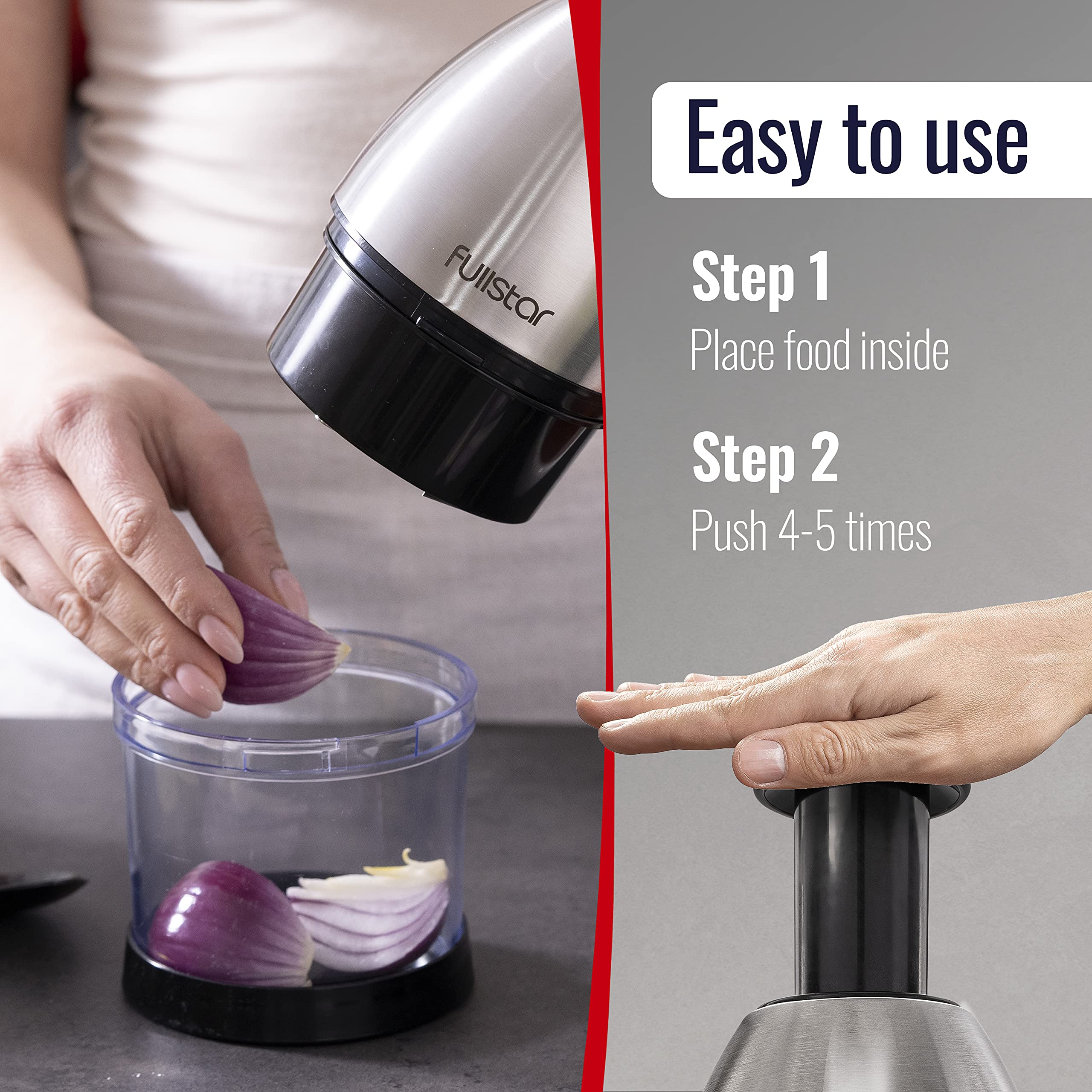 Fullstar Onion Chopper Hand Chopper for Vegetables Stainless Steel