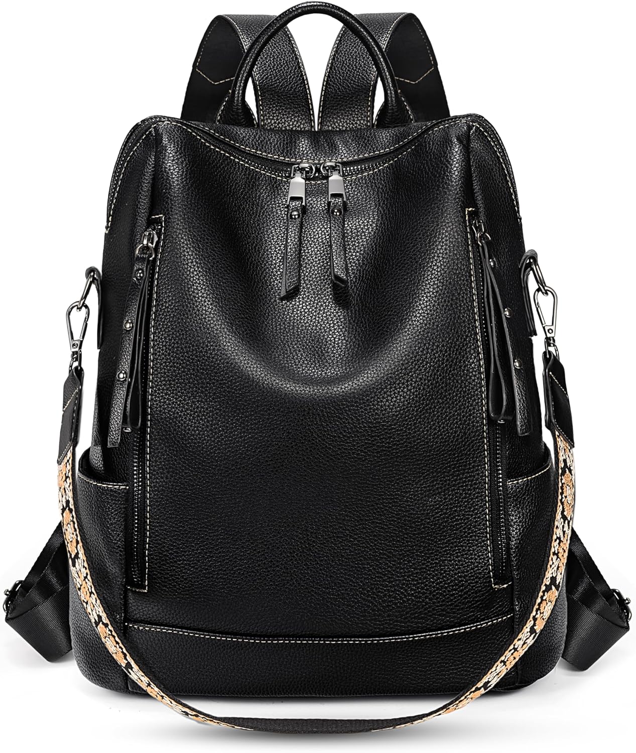 Uromee PU Leather Backpack Purse for Women Fashion Multipurpose Design Handbag Ladies Shoulder Bags Travel Backpack