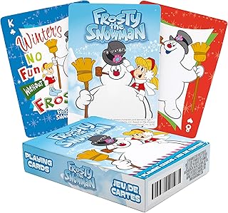 AQUARIUS Frosty the Snowman Playing Cards - Frosty Themed Deck of Cards for Your Favorite Card Games - Officially Licensed Frosty the Snowman Merchandise & Collectibles - Poker Size
