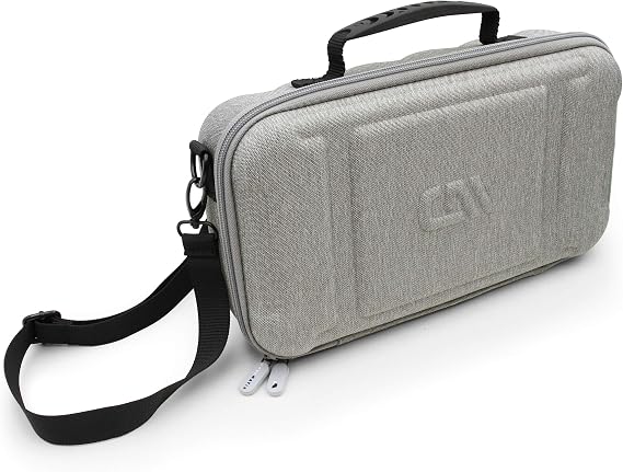 CASEMATIX Dual Wireless Microphone Case for Wireless Mic System Compatible with Sennhesier, Shure Microphones and More, Dual Mic Bag with Shoulder Strap and Hard Shell Gray Exterior