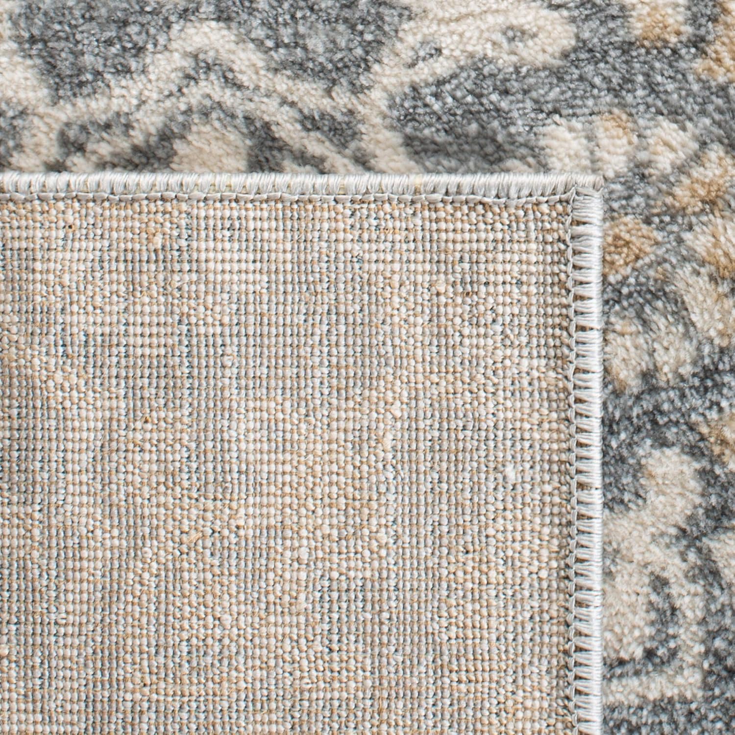 SAFAVIEH Area Rug 8x10 - Isabella Collection - Large - Silver & Ivory, Medallion Distressed Design, Non-Shedding & Easy Cleaning, Ideal for Living Room, Bedroom, Office, Dining Space (ISA958G)