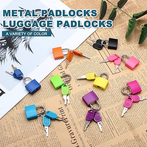 Miniatura 3 de Litoexpe Juego de 4 cerraduras de maleta con llaves, cerraduras de equipaje pequeñas, candados de metal, cerradura de llave para gimnasio escolar