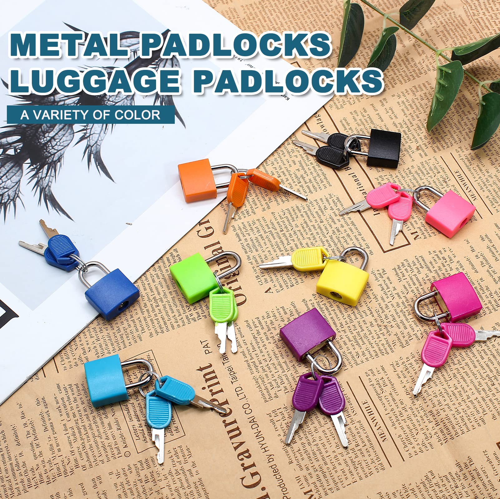 10 Pcs Serrures de Valise avec Clés Mini Serrures en Métal pour Bagages Cadenas Multicolores en Cuivre pour Valise, Sac à Dos, Boîtes Sac à Dos pour Ordinateur Portable