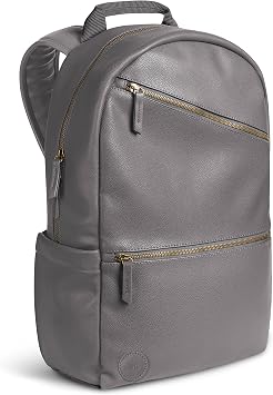 Simple Modern Medium Vegan Leather Backpack for Women & Men | Mini Backpack Purse for Girls and Boys Cute Small Faux PU Leather Travel Bag for Work | Legacy Collection | 17" tall | Gray