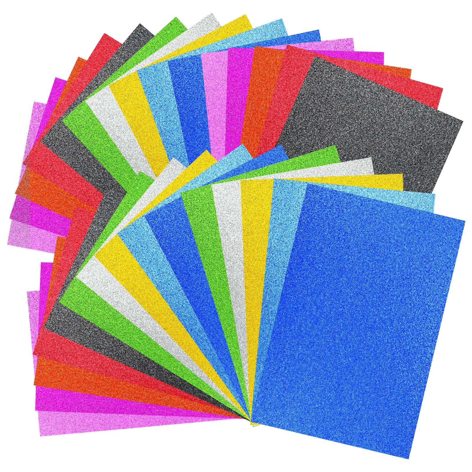 40 Feuilles Papier Pailleté A4 - 20 Couleurs, 250g/m², Pour Créations, Anniversaires, Mariages, Scrapbooking