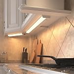 GETINLIGHT 12-inch Hardwired Only 3 Color LED Under Cabinet Lighting, Selectable 3000K/4000K/5000K, Dimmable, Matte White Finished, ETL Listed, IN-0201-11-WH-345K