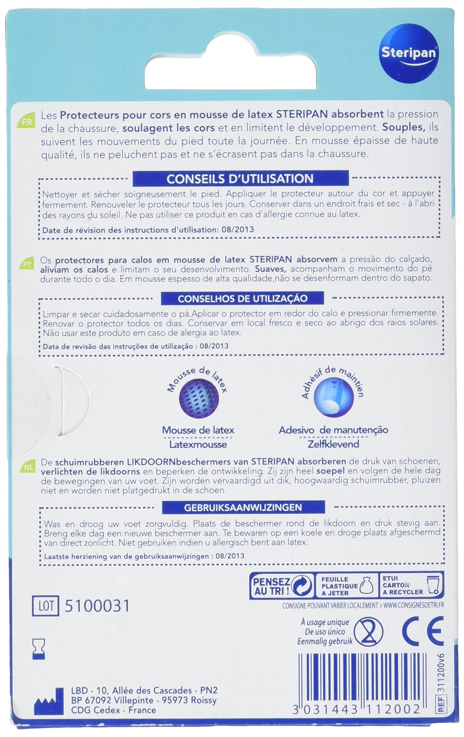 Steripan Protecteurs Cors En Mousse De Latex - Lot De 12 - Soulage La Pression Et Protège Les Pieds