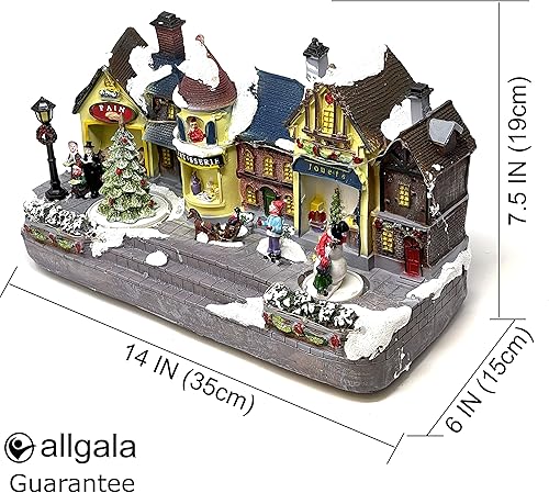 Miniatura 3 de allgala Figura coleccionable de casa de Navidad de poliresina hecha a mano con USB y batería de doble fuente de alimentación, ciudad francesa-XH93431