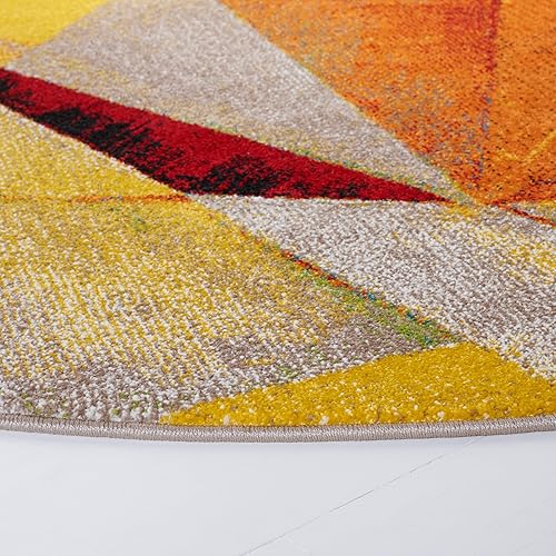 Miniatura 36 de SAFAVIEH Porcello Collection - Alfombra de área de 8 x 10 pies, gris claro y naranja, diseño abstracto moderno, no desprende pelusa y de fácil Gris