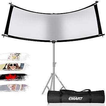 EMART 66x24 Inch Photo Studio Light Reflector/Diffuser with Carrying Bag, 4-in-1 Clamshell Light Reflector for Photography Portrait Lighting Filming Shooting, Black/White/Gold/Silver