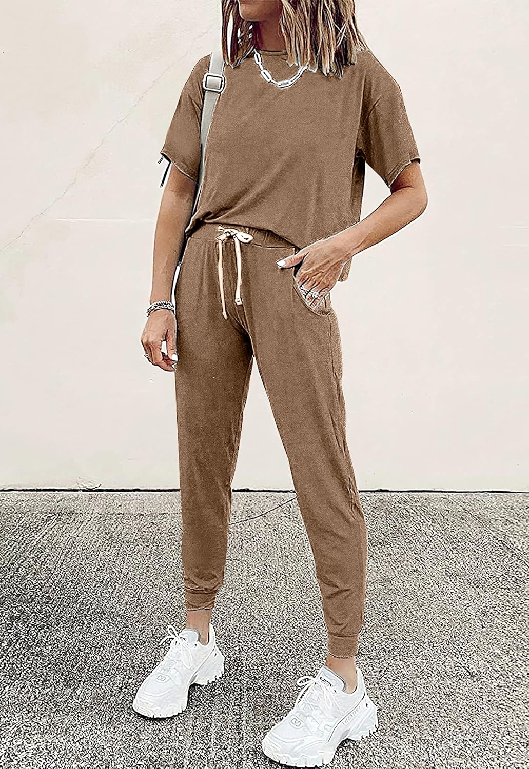 PRETTYGARDEN Women Summer Two Piece Outfits Striped Short Sleeve Pullover and Long Pants Tracksuit Travel Pajama Lounge Set - Image 3