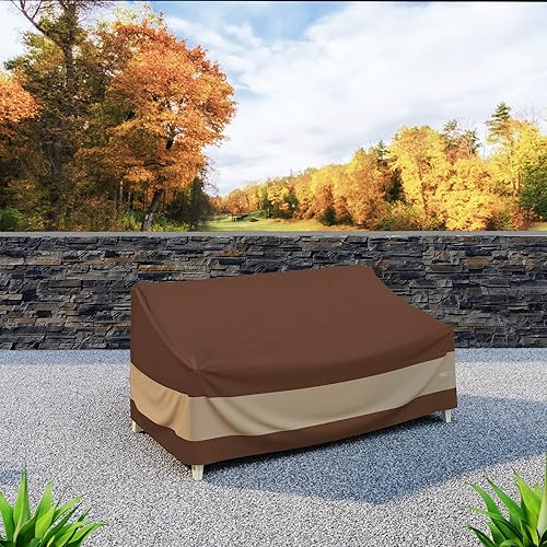 Vista 42 de Duck Covers Funda impermeable para sofá de patio de 91 pulgadas, fundas para muebles de patio Mocha Cappuccino