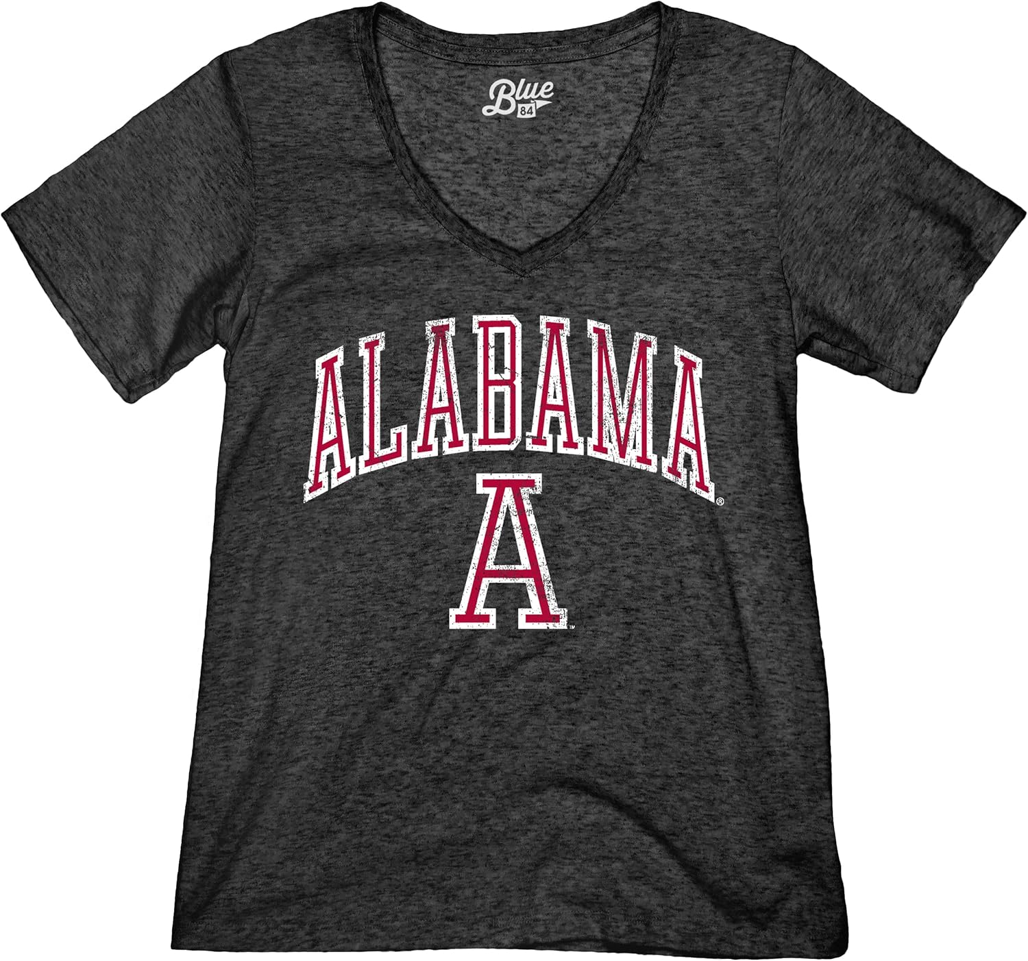 Blue 84 NCAA Womens Tri-Blend T-Shirt Vintage Arch Over Secondary Color - Image 3