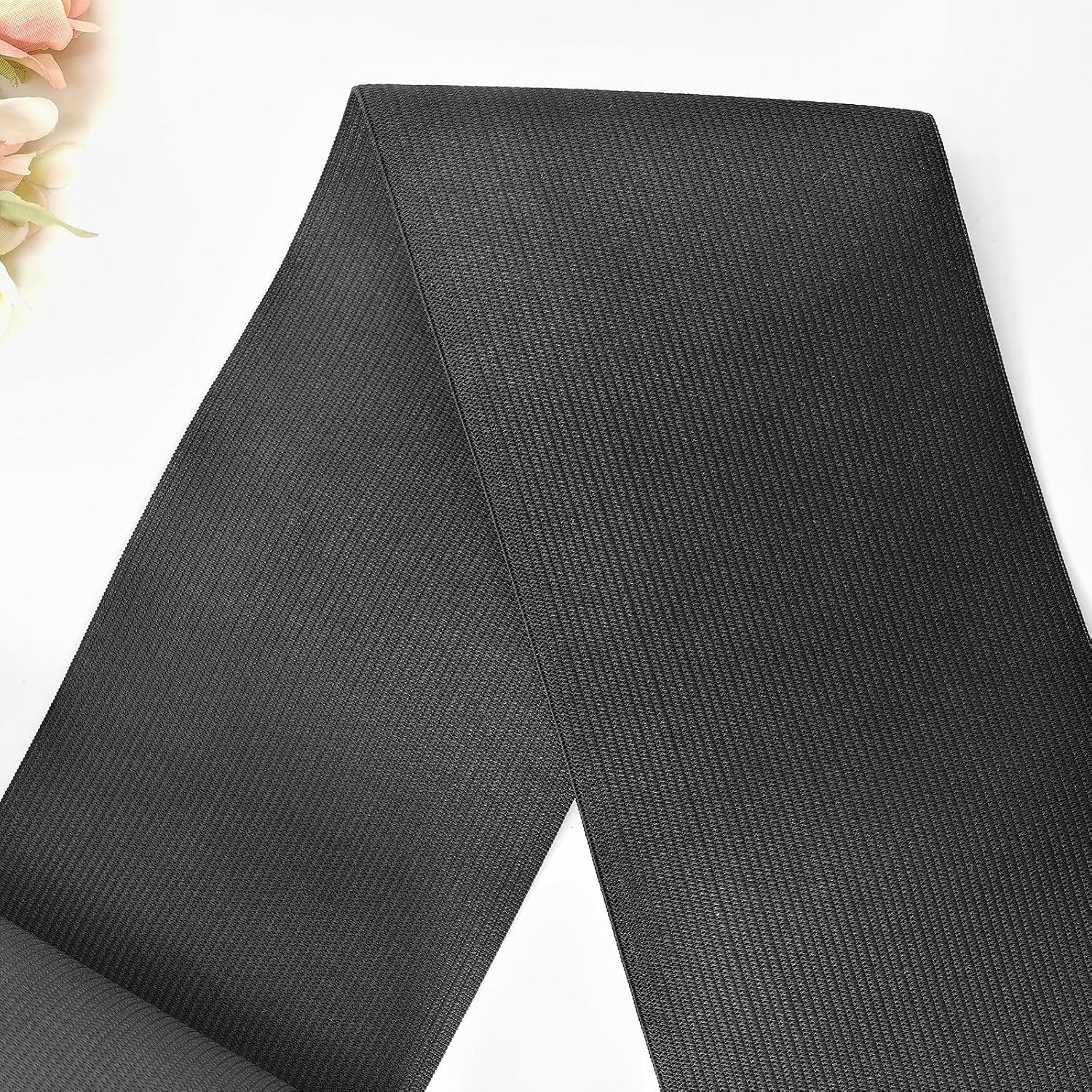 Wide Black Wide Elastic Band for Sewing 4 inch, 5Yards Strong Durable Stretch Fabric Knit for DIY Crafts, Waistband Clothes and Pants Waist and Accessories (10cm)