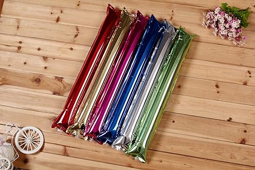 Vista 14 de Hooshing Bam - Juego de 40 palos de trueno inflables para animar al baloncesto, fútbol, fiesta, deporte, espíritu de equipo plateado