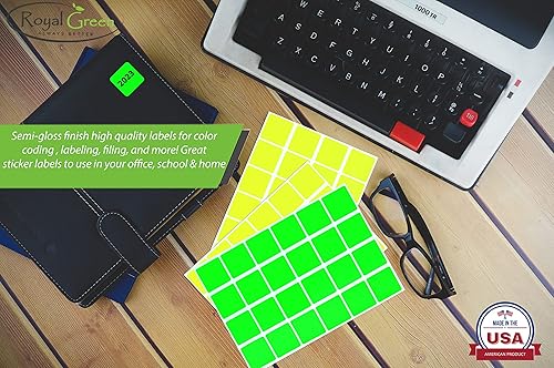 Miniatura 5 de Royal Green Etiquetas adhesivas cuadradas para todo uso de 1 pulgada - Etiqueta autoadhesiva 1 x 1, rojo 0.984 in - Paquete de 2400