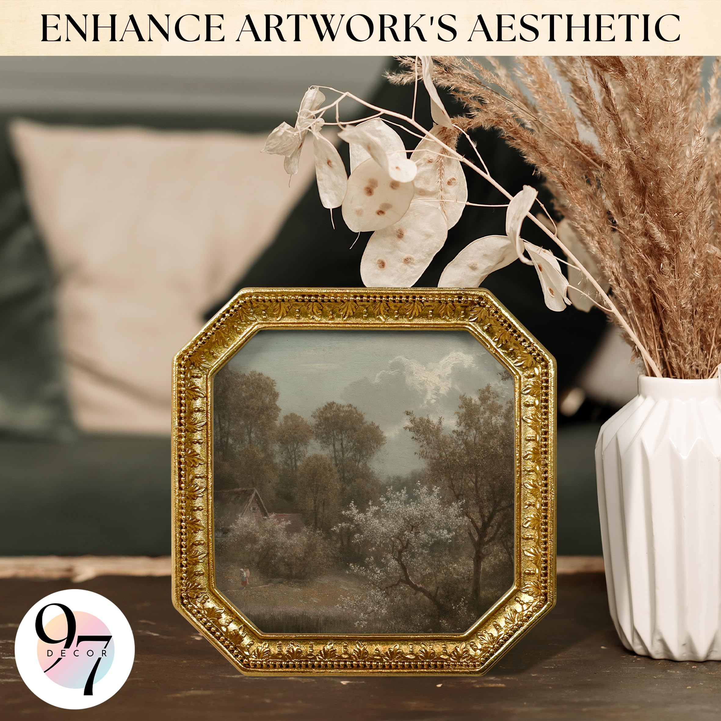Amazon.com - 97 Decor 4x4 Vintage Picture Frame - Gold Antique